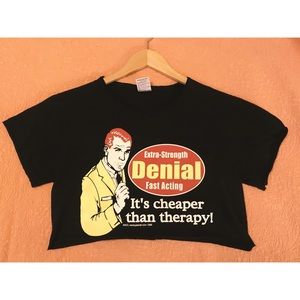 VINTAGE Funny Cropped Graphic Tee